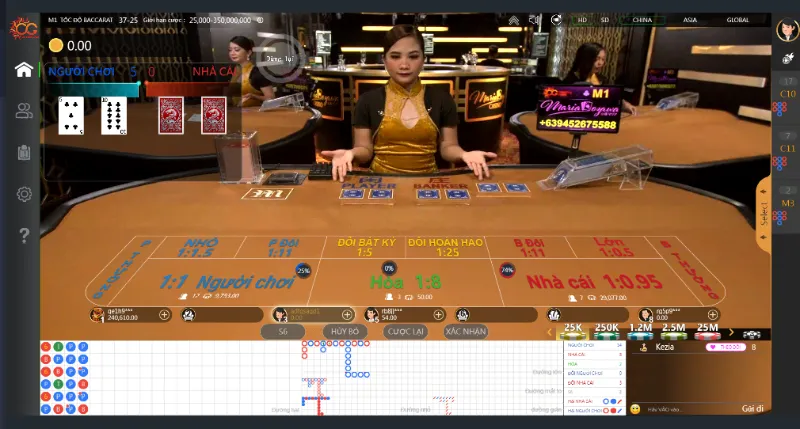 Bàn chơi casino  M88